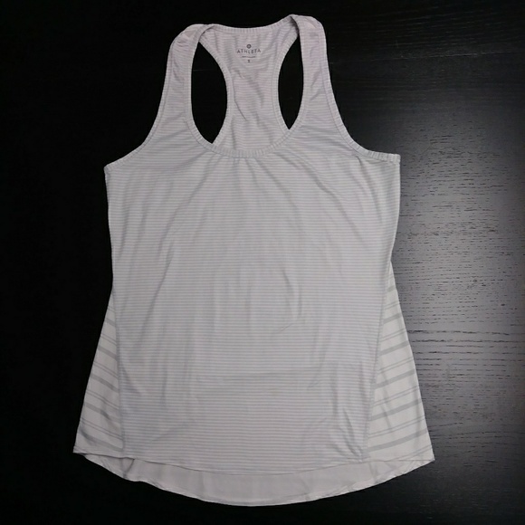 Athleta Tops - Athleta Striped Racerback Tank White Grey Small